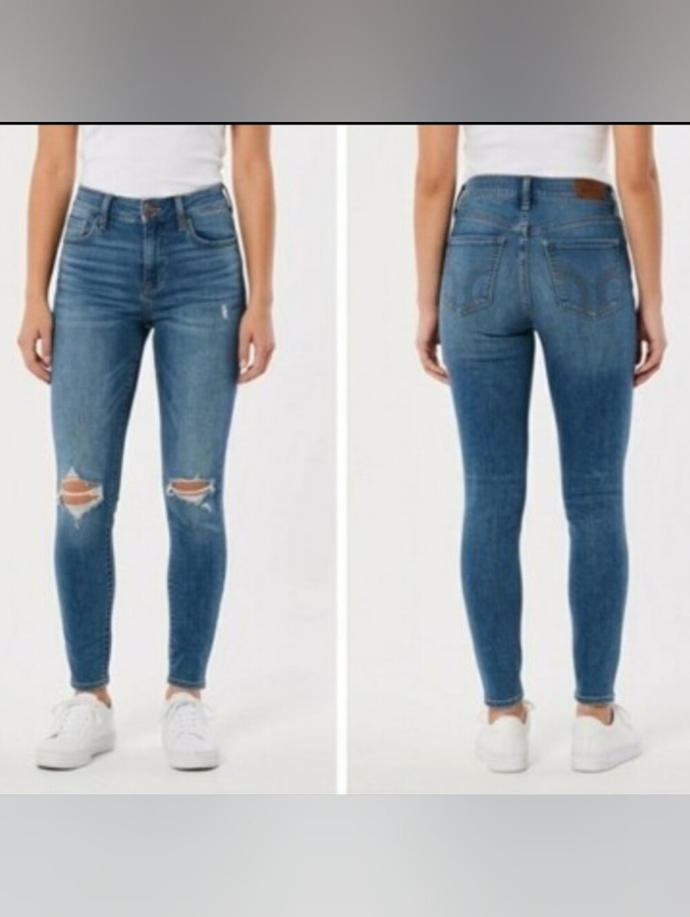 HOLLISTER High Rise Distressed Jeans Y2K Classic Medium Denim Women's Size 29